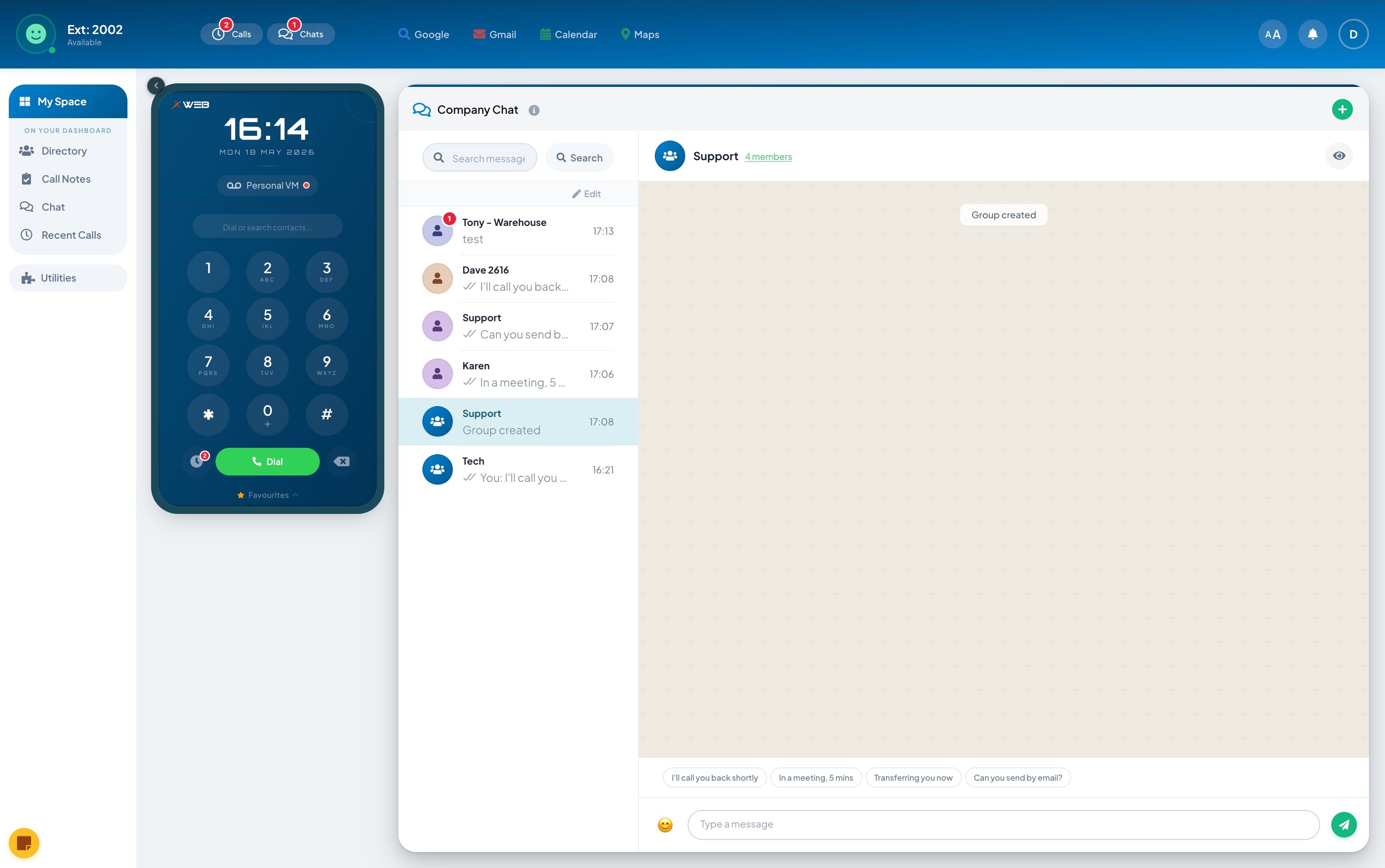 Chat full-screen